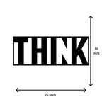 Artrooms Think Metal Wall Art - Wall Decoration | Wall Hanging (25x10 inch) | Black Matte Finish