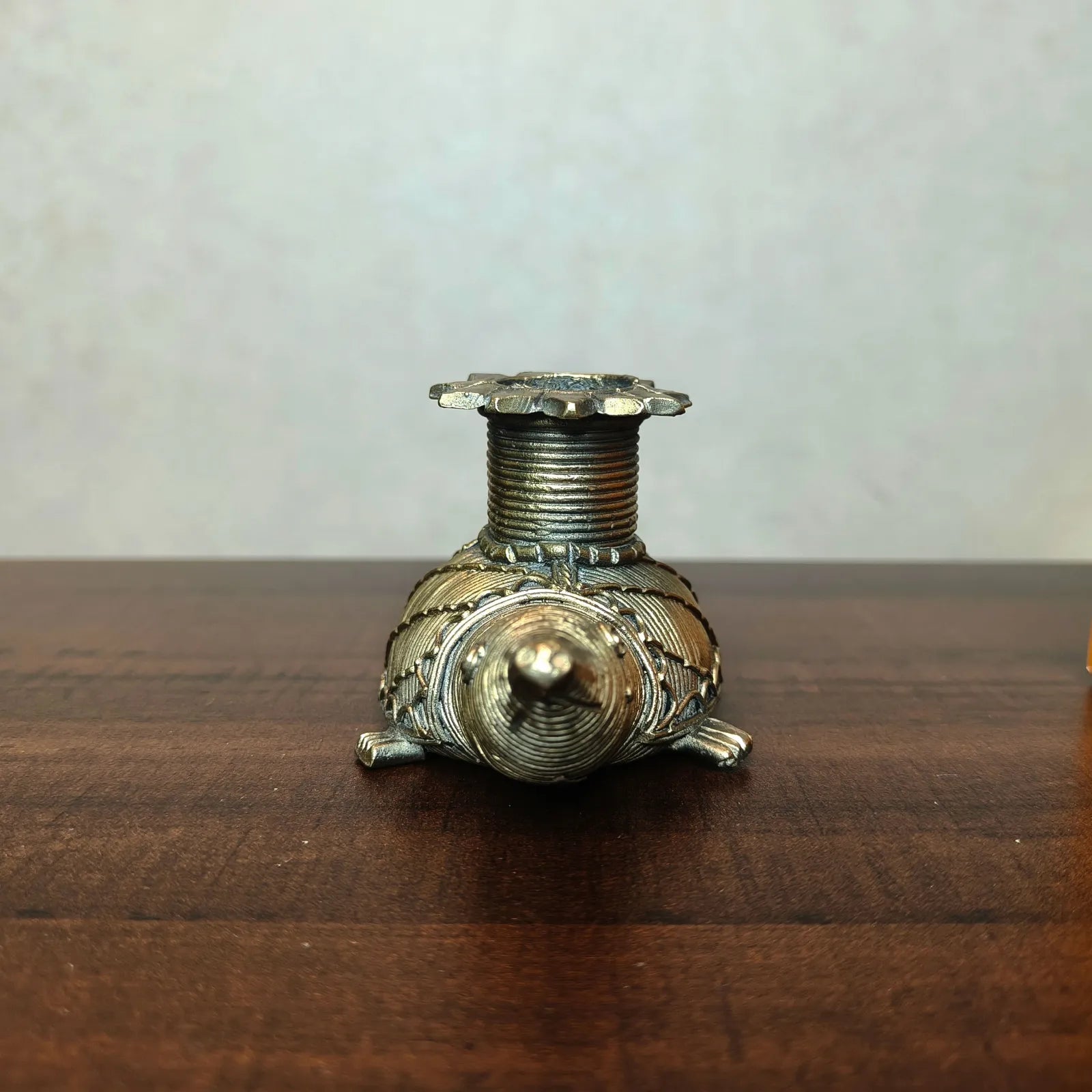 Dhokra Craft Turtle Candle Stand