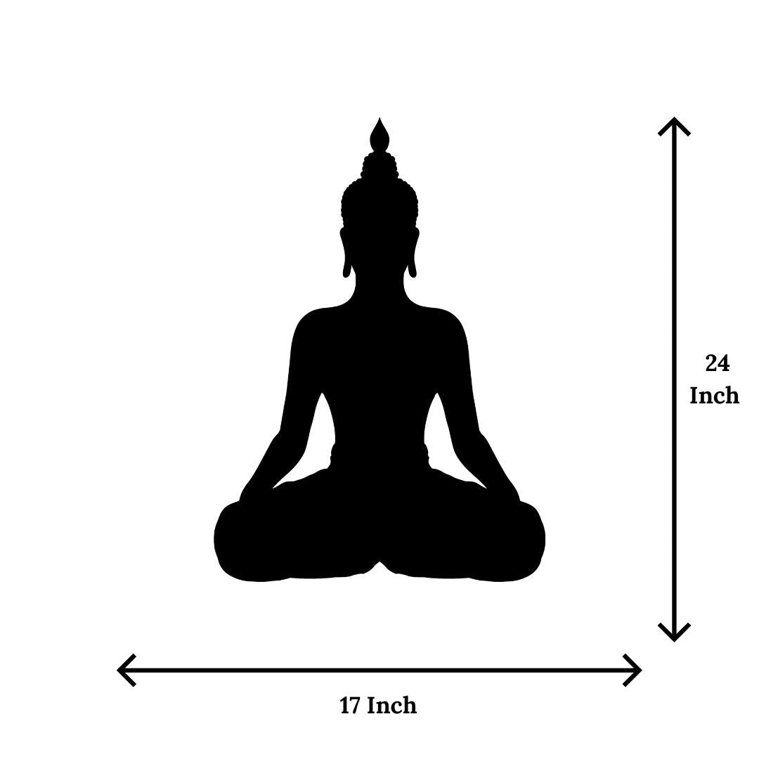 Buddha Metal Wall Art - Wall Decoration | Wall Hanging (17x24 inch) | Black Matte Finish