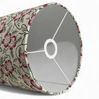 Fabric Lamp Shade – Floral Block Print Cotton Lampshade (Maroon & Green)