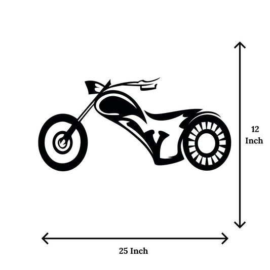 Artrooms Bike Metal Wall Art - Wall Decoration | Wall Hanging (25x12 inch) | Black Matte Finish