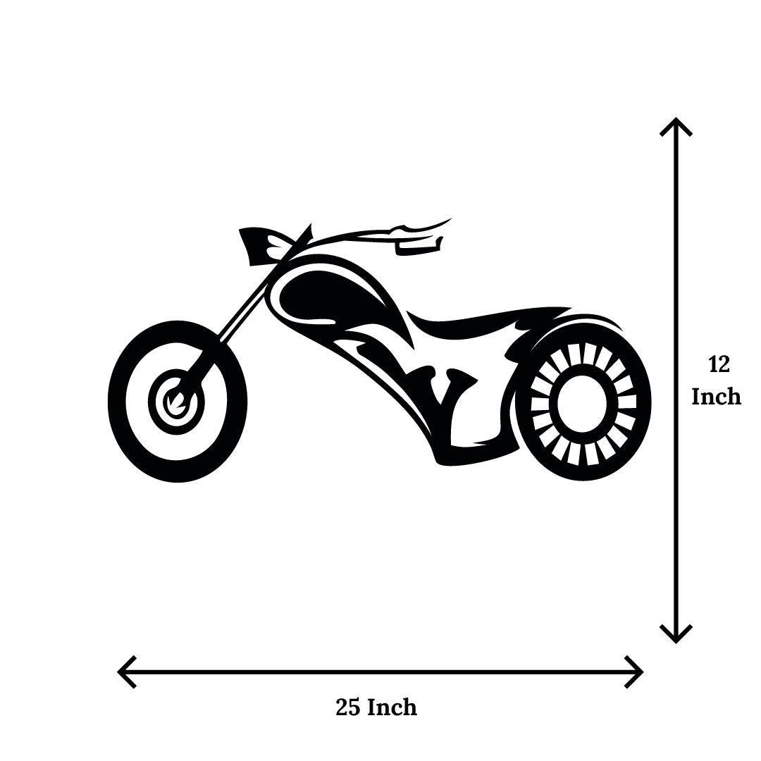 Artrooms Bike Metal Wall Art - Wall Decoration | Wall Hanging (25x12 inch) | Black Matte Finish