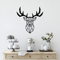 Artrooms Geometric Deer Metal Wall Art – 24x24 inch | Modern Wall Hanging for Living Room & Office
