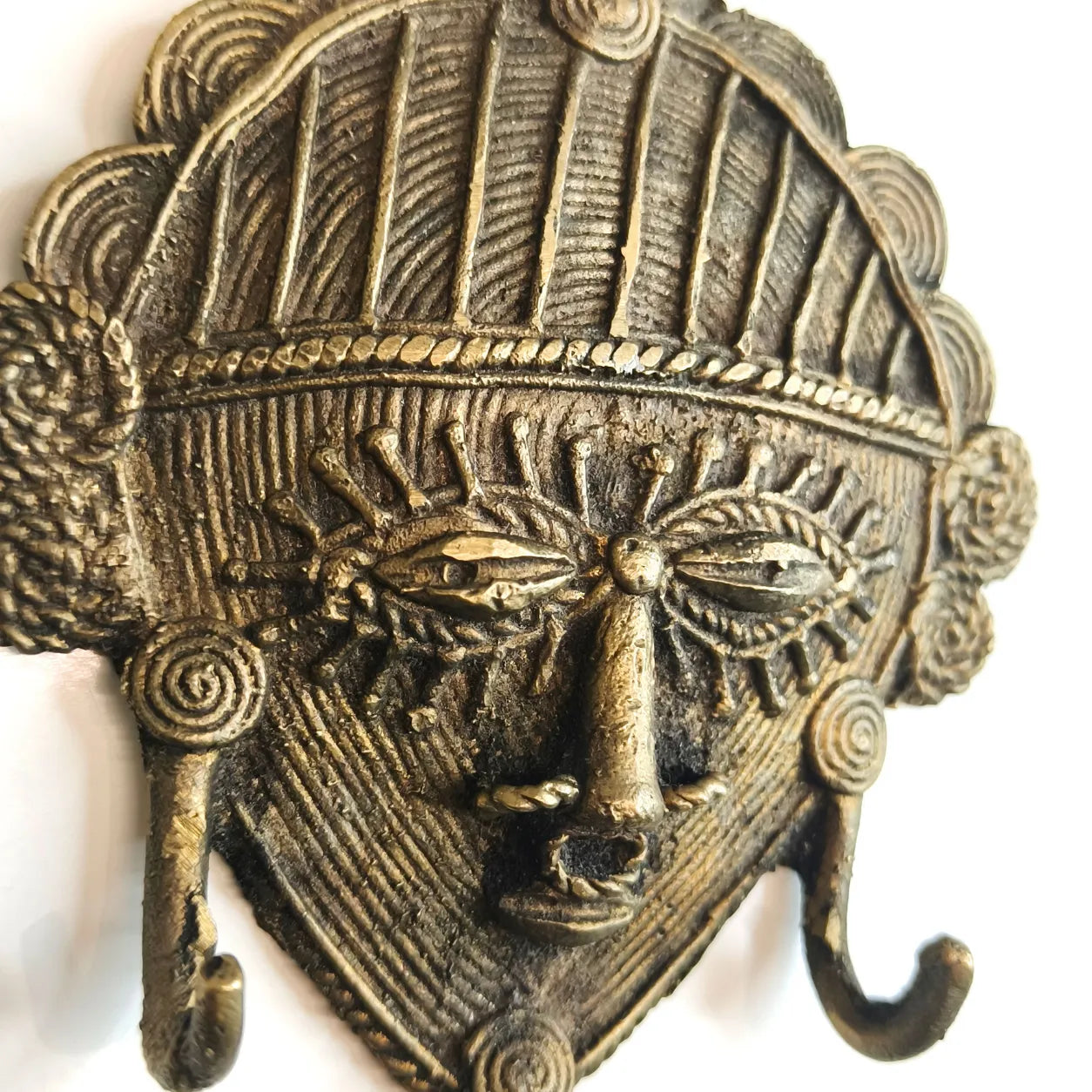 Dhokra Craft Face Key Hanger Wall Decor