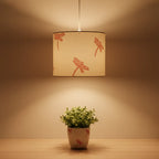 Fabric Lamp Shade – Dragonfly Block Print Cotton
