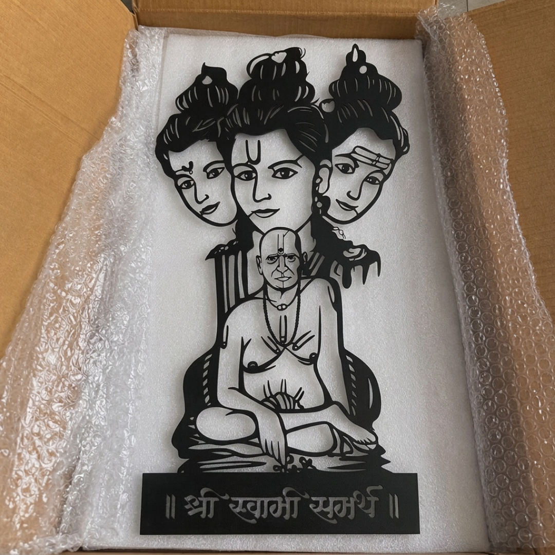 Swami Samarth Metal Wall Art With Light