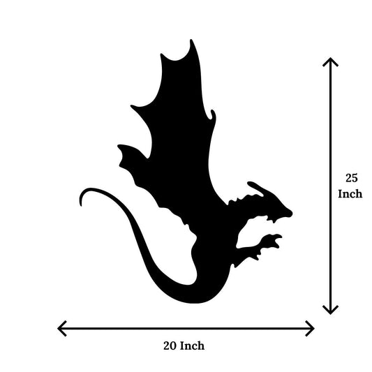 Artrooms Dragon Metal Wall Art - Wall Decoration | Wall Hanging (20x25 inch) | Black Matte Finish