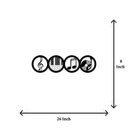 Artrooms Music Theme Metal Wall Art – 24x6 inch | Musical Notes & Instruments Wall Decor for Living Room, Studio, or Cafe