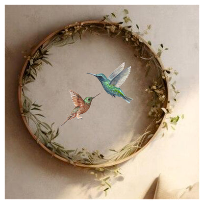 Hummingbird Wall Sticker – pair of vinyl bird wall decals for bedroom décor