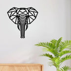 Artrooms Geometric Elephant Metal Wall Art – Modern Wall Hanging for Living Room & Office Décor