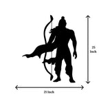 Artrooms Shree Ram Metal Wall Art - Wall Decoration | Wall Hanging (21x25 inch) | Black Matte Finish