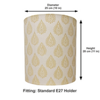 Fabric Lamp Shade – Leaf Block Print Cotton