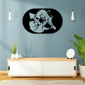 Artrooms Bull and Bear Metal Wall Art - Wall Decoration | Wall Hanging (25x15 inch) | Black Matte Finish