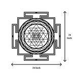 Artrooms Shri Yantra Metal Wall Art - Wall Decoration | Wall Hanging (24x24 inch) | Black Matte Finish