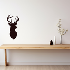 Artrooms Deer Metal Wall Art - Wall Decoration | Wall Hanging (12x24 inch) | Black Matte Finish