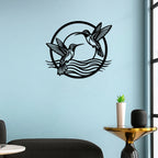 Hummingbird Round Metal Wall Art