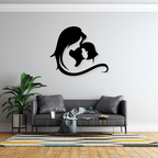 Artrooms Mother and Daughter Metal Wall Art - Wall Decoration | Wall Hanging (25x21 inch) | Black Matte Finish