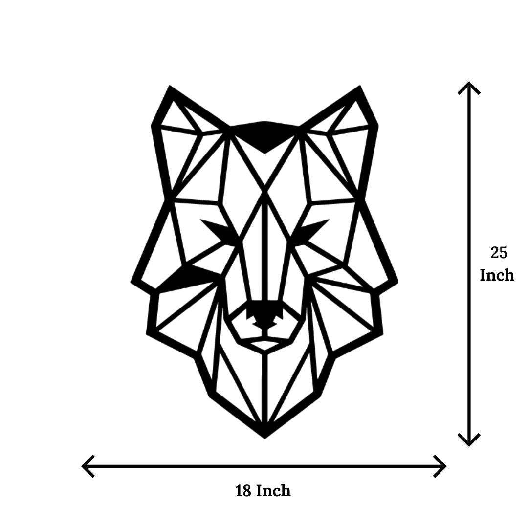 Artrooms Wolf Face Metal Wall Art - Wall Decoration | Wall Hanging (18x25 inch) | Black Matte Finish