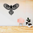 Artrooms Eagle Wings Metal Wall Art - Wall Decoration | Wall Hanging (25x20 inch) | Black Matte Finish
