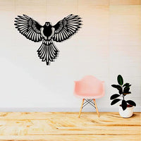 Artrooms Eagle Wings Metal Wall Art - Wall Decoration | Wall Hanging (25x20 inch) | Black Matte Finish