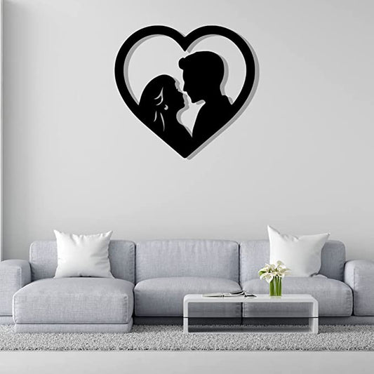 Artrooms Love Metal Wall Art - Wall Decoration | Wall Hanging (25x25 inch) | Black Matte Finish