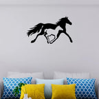 Artrooms Horse Metal Wall Art - Wall Decoration | Wall Hanging (25x15 inch) | Black Matte Finish
