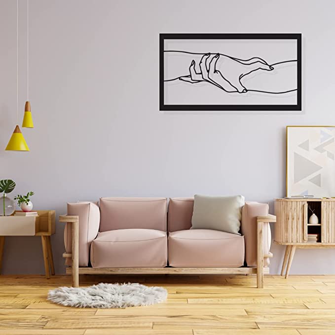 Artrooms Hand Sheikh Metal Wall Art - Wall Decoration | Wall Hanging (25x14 inch) | Black Matte Finish