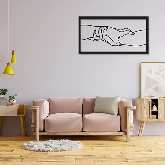 Artrooms Hand Sheikh Metal Wall Art - Wall Decoration | Wall Hanging (25x14 inch) | Black Matte Finish