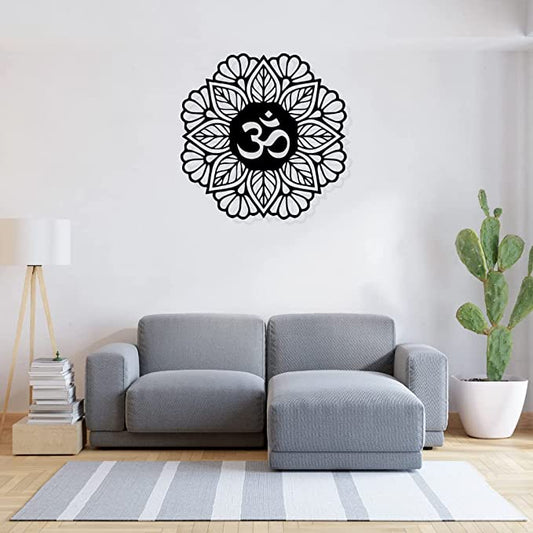 Artrooms Om Metal Wall Art - Wall Decoration | Wall Hanging | Black Matte Finish