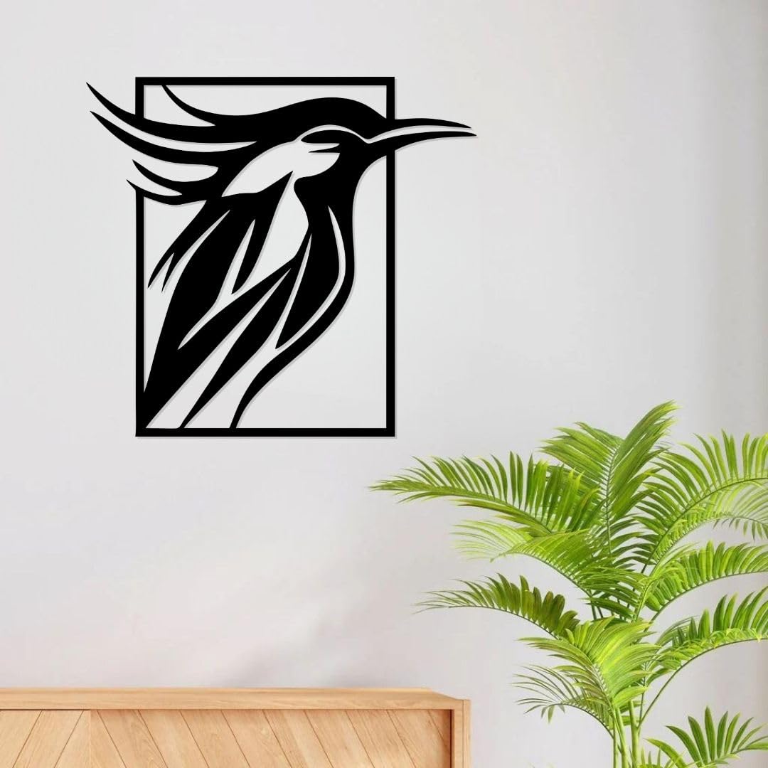 Artrooms Bird Metal Wall Art -  Wall Decoration | Wall Hanging ( 16x18 inch) | Black Matte Finish