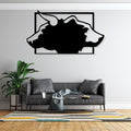 Artrooms Bull And Bear Metal Wall Art - Wall Decoration | Wall Hanging (25x14 inch) | Black Matte Finish