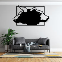 Artrooms Bull And Bear Metal Wall Art - Wall Decoration | Wall Hanging (25x14 inch) | Black Matte Finish