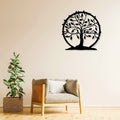 Artrooms Kalpavriksha Tree Metal Wall Art - Wall Decoration | Wall Hanging | Black Matte Finish