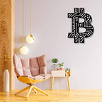 Artrooms Bitcoin Metal Wall Art - Wall Decoration | Wall Hanging (20x25 inch) | Black Matte Finish