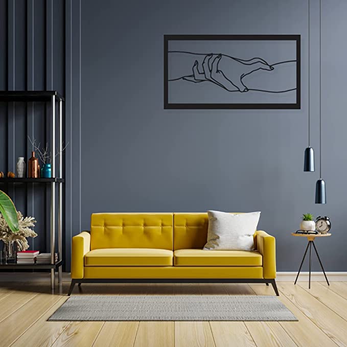 Artrooms Hand Sheikh Metal Wall Art - Wall Decoration | Wall Hanging (25x14 inch) | Black Matte Finish