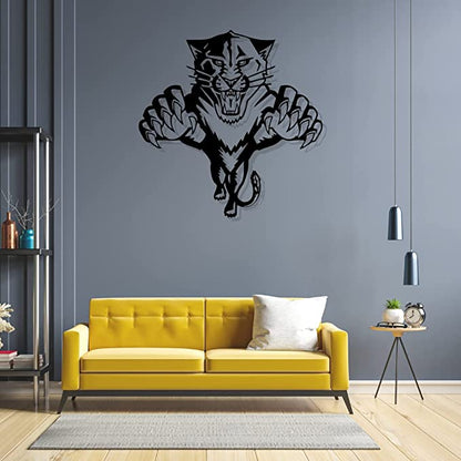 Artrooms Tiger Metal Wall Art - Wall Decoration | Wall Hanging (25x25 inch) | Black Matte Finish