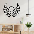 Artrooms Angel Wings Metal Wall Art - Wall Decoration | Wall Hanging (25x20 inch) | Black Matte Finish