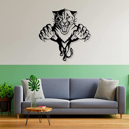 Artrooms Tiger Metal Wall Art - Wall Decoration | Wall Hanging (25x25 inch) | Black Matte Finish