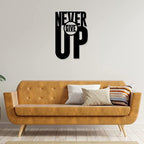 Artrooms Never Give Up Metal Wall Art - Wall Decoration | Wall Hanging (17x25 inch) | Black Matte Finish