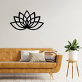 Artrooms Lotus Metal Wall Art - Wall Decoration | Wall Hanging (25x15 inch) | Black Matte Finish