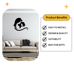 Artrooms Mother and Daughter Metal Wall Art - Wall Decoration | Wall Hanging (25x21 inch) | Black Matte Finish