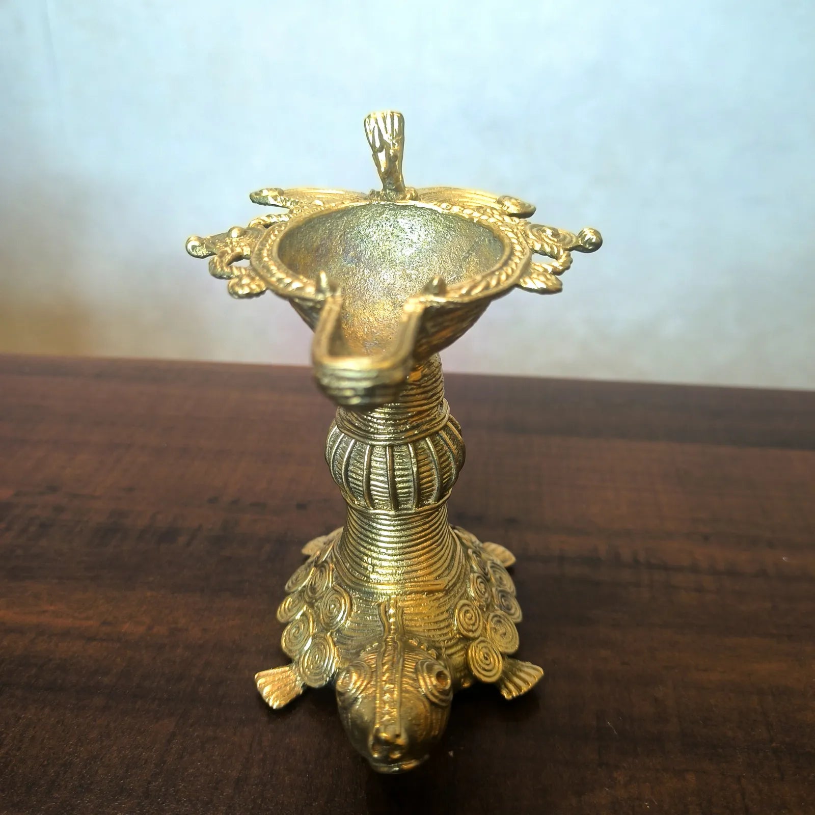 Dhokra Craft Turtle Diya Decor