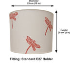 Fabric Lamp Shade – Dragonfly Block Print Cotton