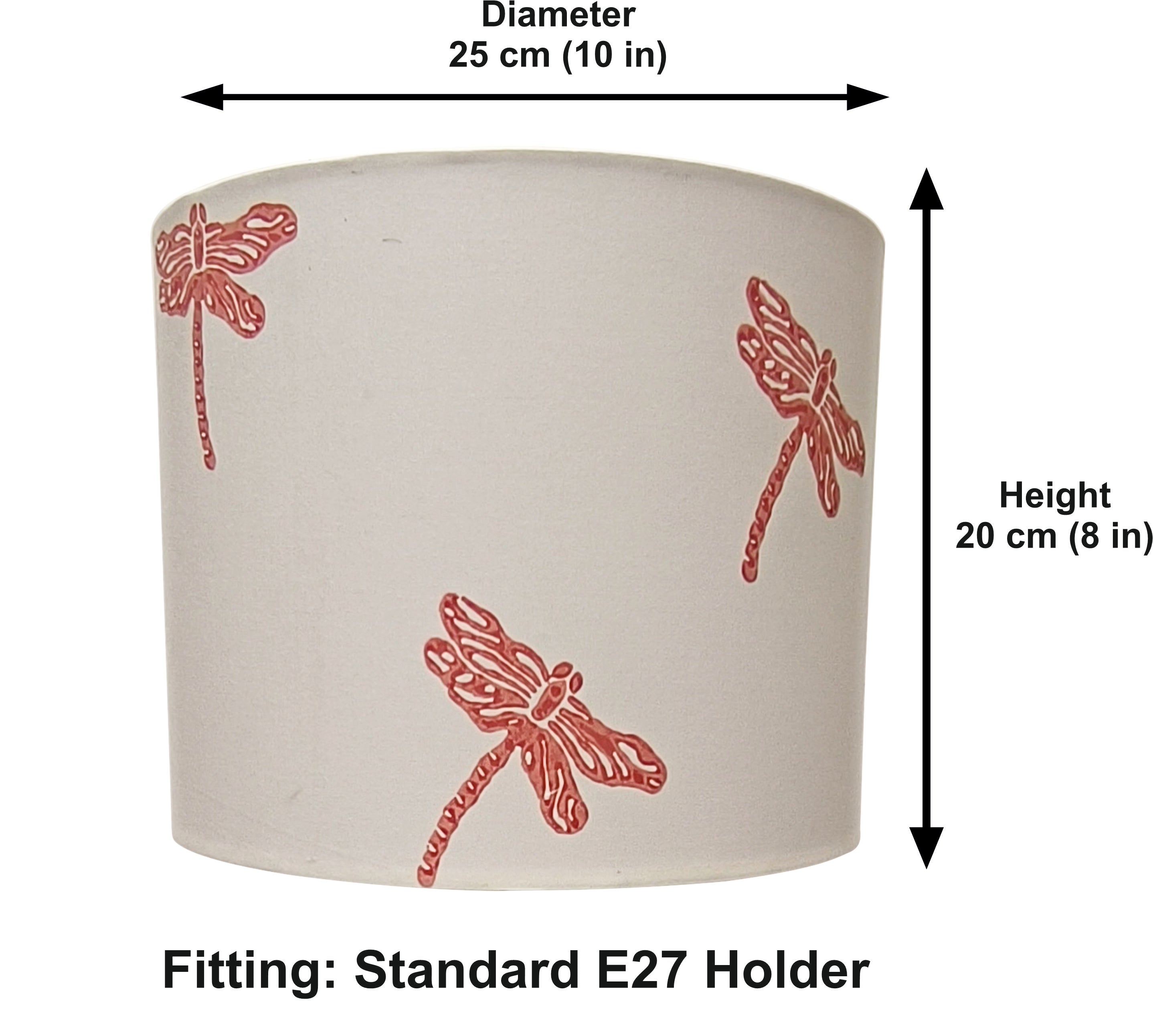 Fabric Lamp Shade – Dragonfly Block Print Cotton