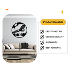 Artrooms Eagle Circle Metal Wall Art - Wall Decoration | Wall Hanging (25x25 inch) | Black Matte Finish