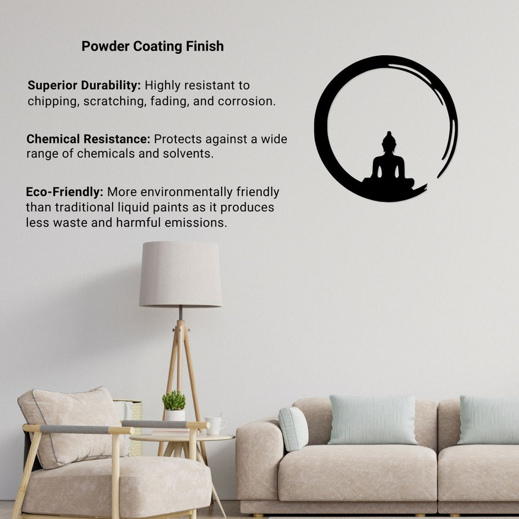 black metal buddha wall décor spiritual silhouette