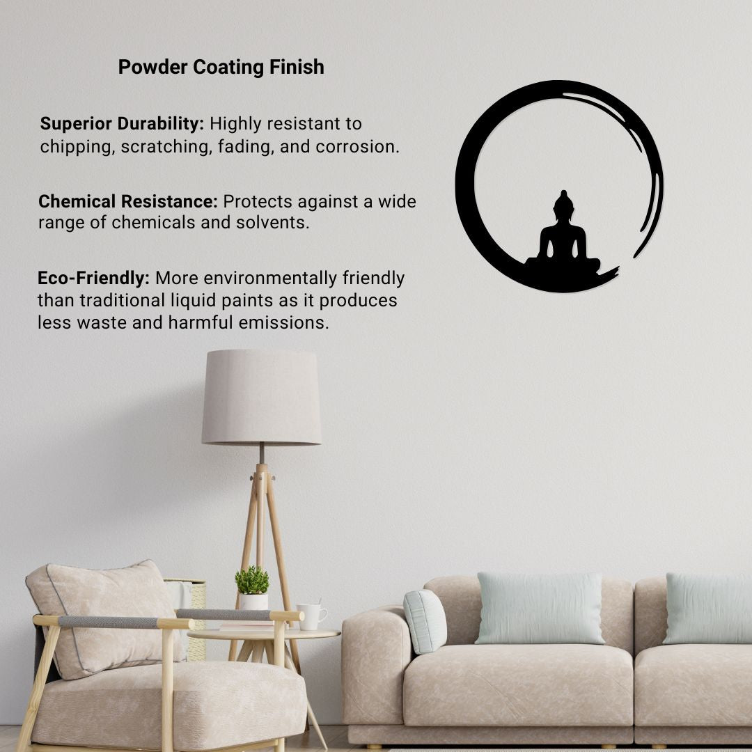 black metal buddha wall décor spiritual silhouette