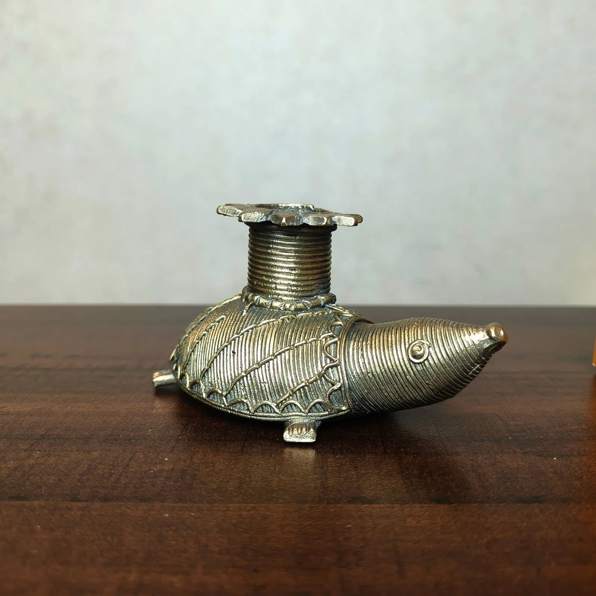 Dhokra Craft Turtle Candle Stand