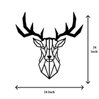 Artrooms Geometric Deer Metal Wall Art – 24x24 inch | Modern Wall Hanging for Living Room & Office