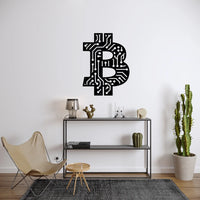 Artrooms Bitcoin Metal Wall Art - Wall Decoration | Wall Hanging (18x24 inch) | Black Matte Finish